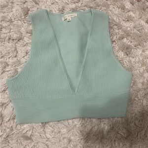 LA hearts green plunge crop top